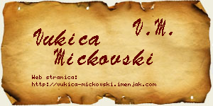 Vukica Mickovski vizit kartica